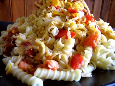 Recette Assiette de sauté de chou-rave au maccheroni