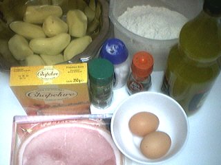 Ingrédients pour la recette : Galettes au jambon et pommes de terre