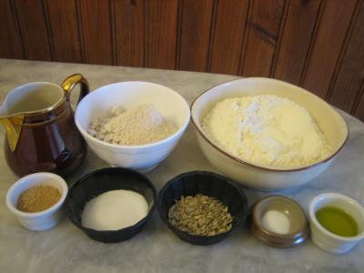 Ingrédients pour la recette : Pain complet aux graines de tournesol