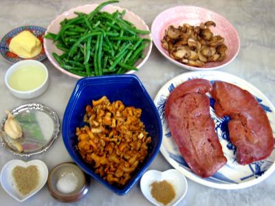 Ingrédients pour la recette : Foie de veau aux haricots verts