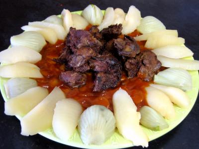 Image : recette Foies de volaille aux poires