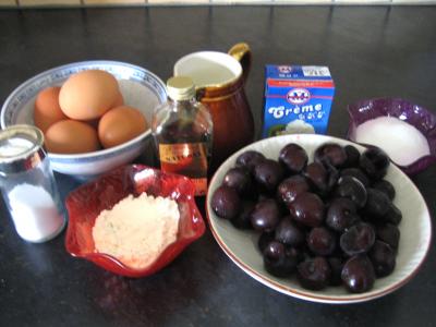 Ingrédients pour la recette : Flan aux cerises