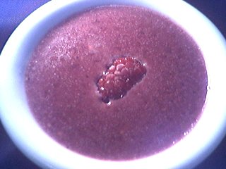 sauce chaude à base de fruits : Bol de sauce aux framboises