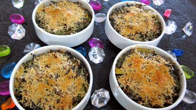 Légumes : Cassolettes de haricots verts et courgettes gratinés aux fines herbes