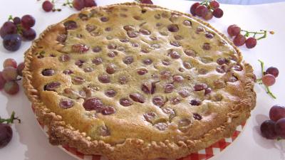 Anniversaire : Assiette de clafoutis aux raisins et au brousse