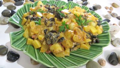 Plat en sauce : Plat de champignons noirs à la béchamel