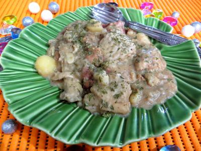 plat complet : Plat d'abattis de dinde bonne femme