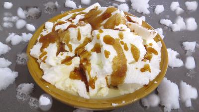 sucre cristallisé : Saladier d'ile flottante à la crème de marrons