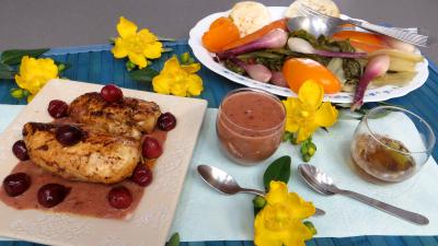 Image : recette Sauce aux cerises et ses blancs de poulet