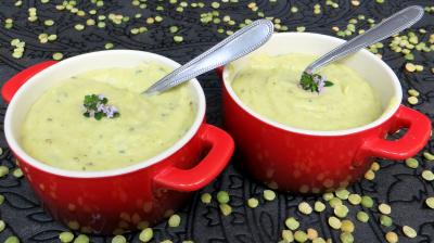 Printemps : Cassolettes de pois cassés en purée