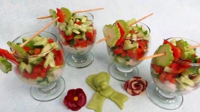 Recettes rapides : Verrines de fromage blanc aux concombres