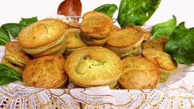 Nouvel an : Panier de muffins aux épinards
