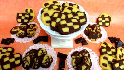 Dessert au chocolat : Biscuits damiers