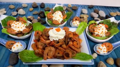 Coquillages et crustacés : Cuillères de crevettes à la Chantilly