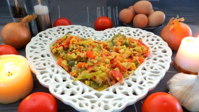 Cuisine diététique : Assiette de piperade Basque