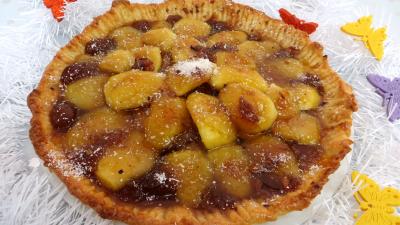 sucre cristallisé : Tarte aux po:mmes à l'Armagnac