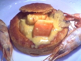 Cuisine diététique : Vol au vent en bouchées au ragoût de gambas