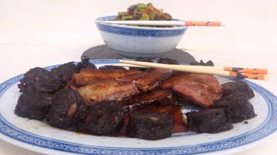 Légumes : Lard fumé caramélisé