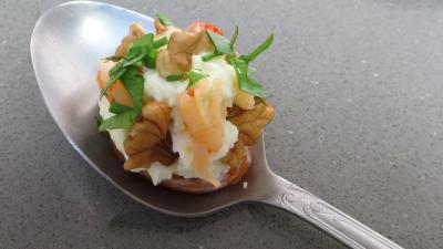 Amuse-bouche : Cuillère d'abruicot sec au mascarpone