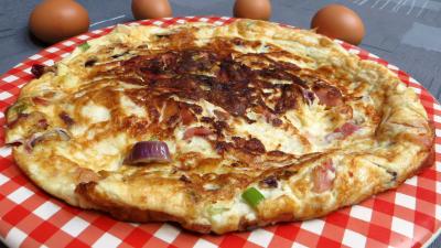 Image : recette Blancs d'oeuf en omelette au jambon