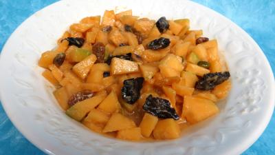 La cuisine des grand-mères : Saladier de salade de melon au caramel