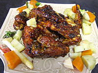 Cuisine libanaise : Assiette d'ailes de poulet au miel