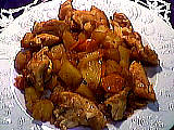 Image : Assiette d'émincé de dinde au kaki