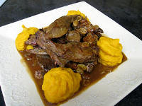 Foie de veau aux raisins secs et potimarron