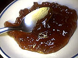 jus d'orange : Coupelle de confiture de pastèque et de pommes à l'orange