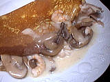 cube de volaille : Crêpe farcie à la perche