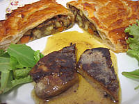 Image : recette Foie gras et son chausson aux cèpes et panais