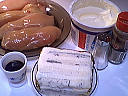 Ingrédients pour la recette : Dés de poulet au gorgonzola