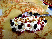crêpes au fromage blanc et aux mûres