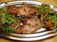 côtes de veau sautées aux légumes