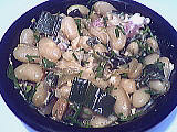 crème entière : Assiette de haricots blancs façon carbonara