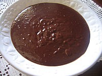 fécule de maïs : Assiette de crème mousseline au chocolat