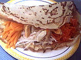 crepes St Jacques et crudités