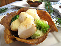 coupelles de crêpes farcies aux encornets