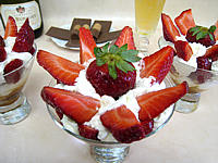 Image : recette Bananes et fraises chantilly