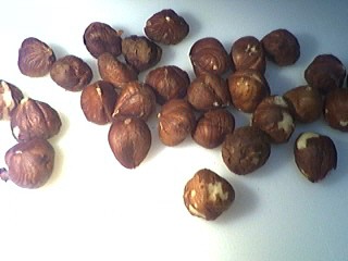 Noisettes avec la peau