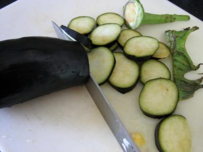 aubergine en rondelles