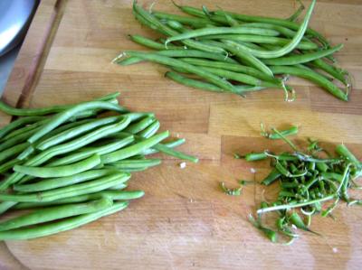 effiler les haricots verts