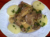 champignon de paris : Assiette de lapin aux champignons