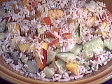 Recette Salade de riz aux pêches