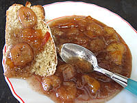 nectarine : Soucoupe de marmelade de nectarines et bananes