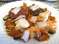 noix de saint jacques : Saint-Jacques à la confiture d'échalotes et au foie gras