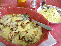 pomme de terre : Plat à gratin de thon vapeur gratiné au gorgonzola