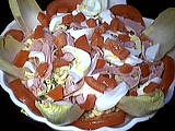 coquillettes : Saladier de salade de coquillettes