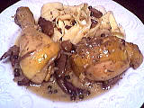 vin blanc sec : Assiette de poulet au poivre vert