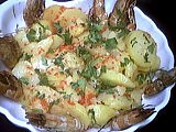 Recette Salade tiède de gambas à la cancoillotte